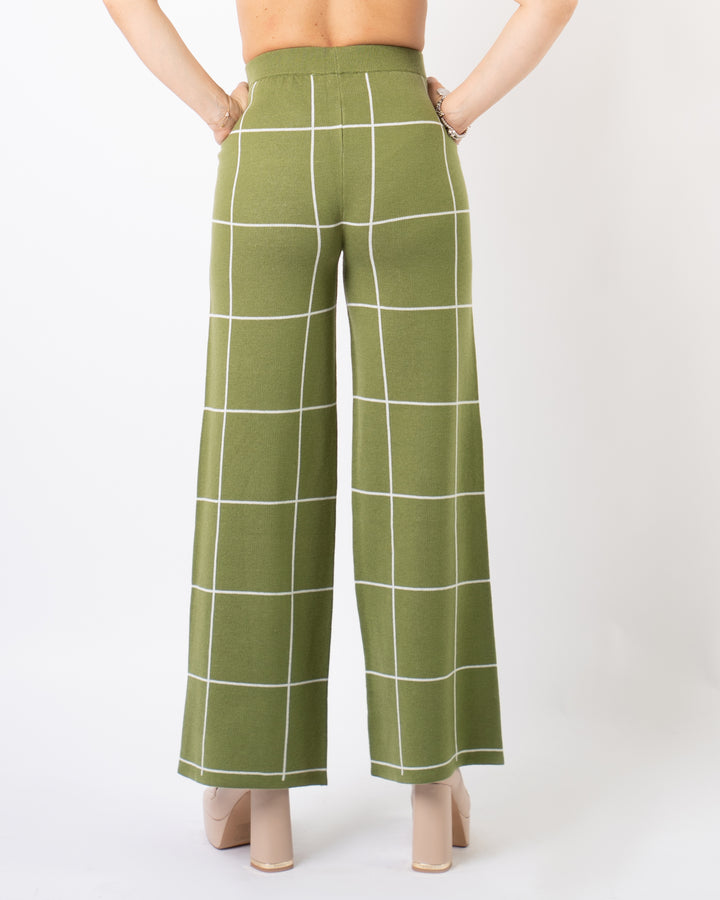Pantaloni Suijo in Lana Verde