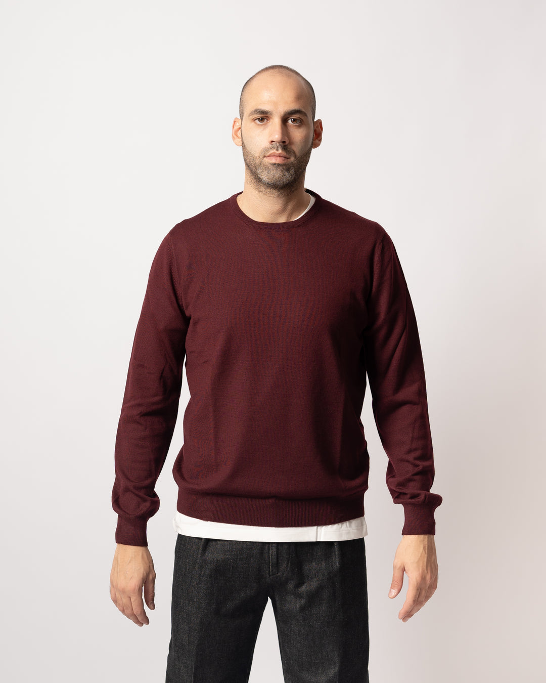 Maglioncino Lana merinos Bordeaux 