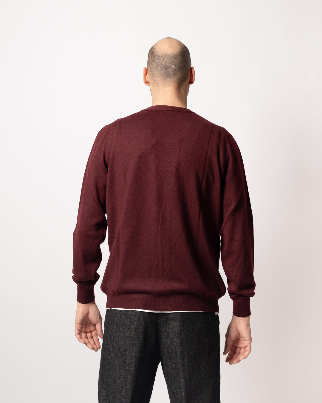 Cardigan Bottoni e tasche Bordeaux 