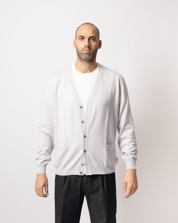 Cardigan Bottoni e tasche Ghiaccio 