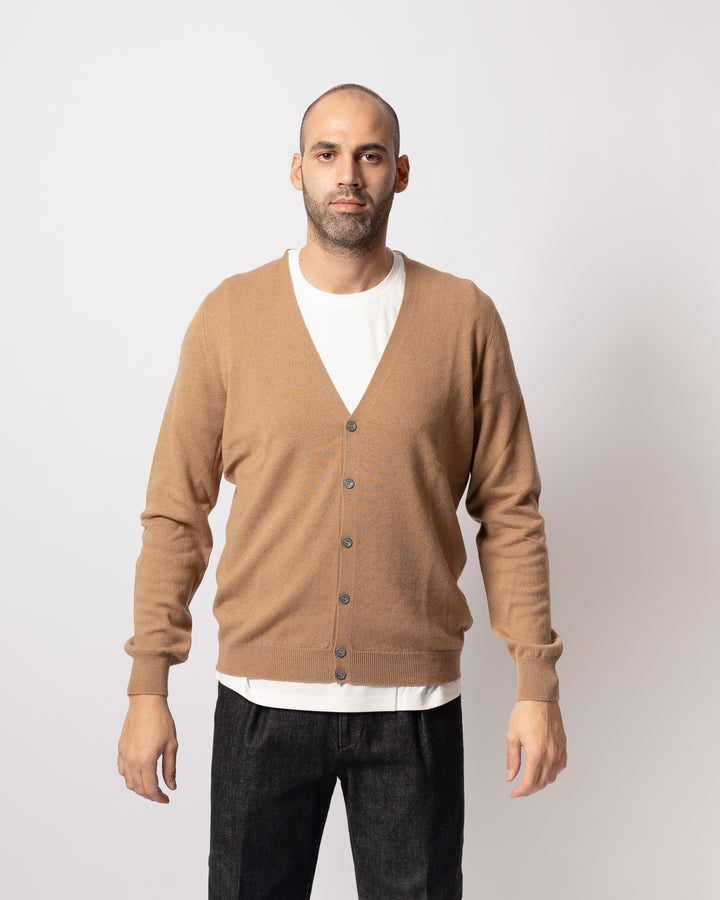 Cardigan bottoni Cammello 