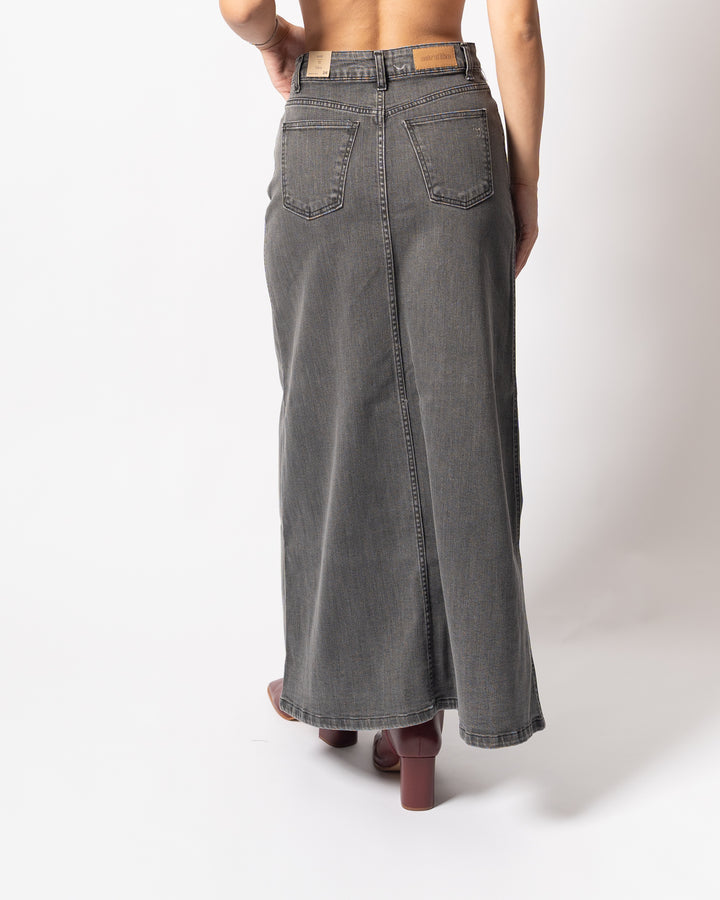 GONNA LONGUETTE DENIM GRIGIA 