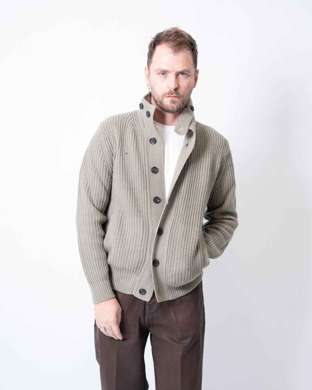 Giubbotto Blouson in Maglia Verde 