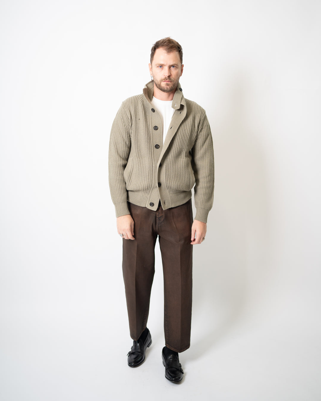 Giubbotto Blouson in Maglia Verde 