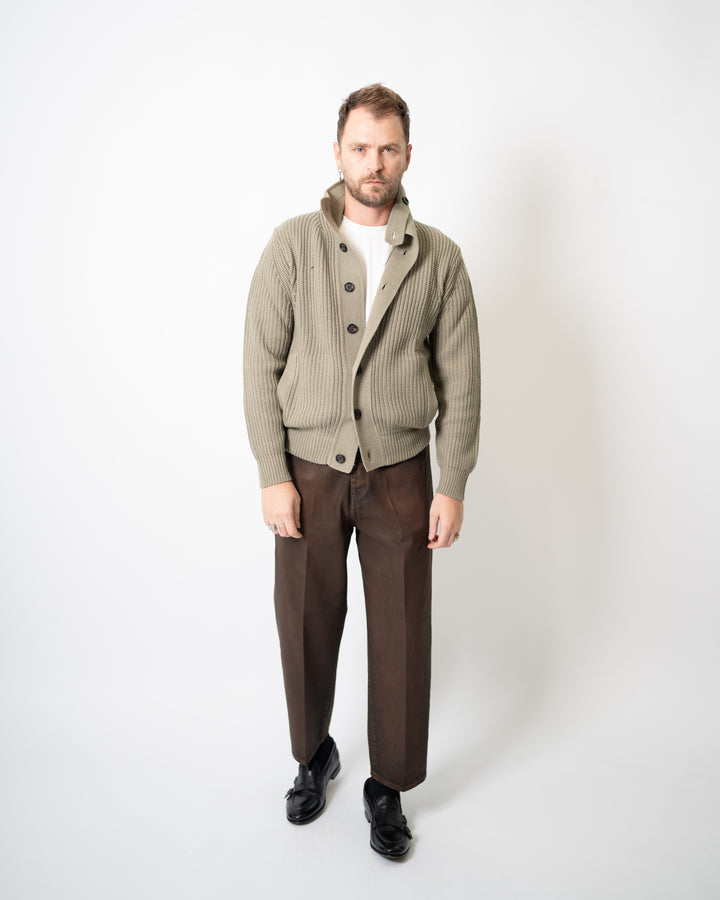 Giubbotto Blouson in Maglia Verde 