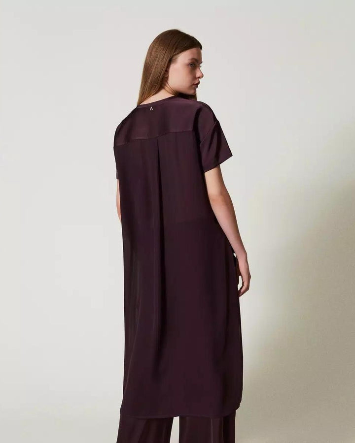 Blusa asimmetrica bordeaux<BR/> 