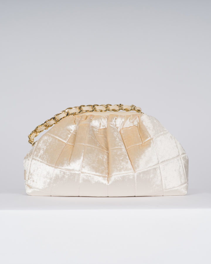 Borsa Puffy velvet beige 
