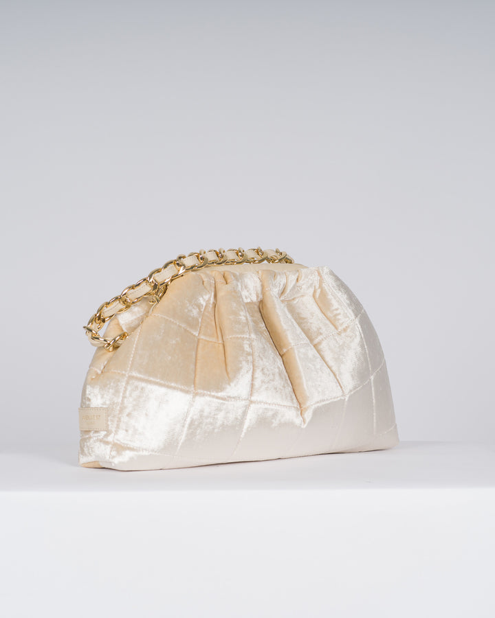 Borsa Puffy velvet beige 