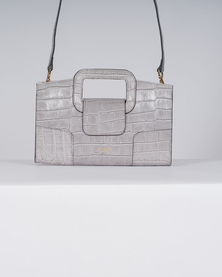 Borsa Square Grigia in Pelle 