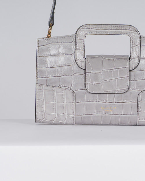 Borsa Square Grigia in Pelle 