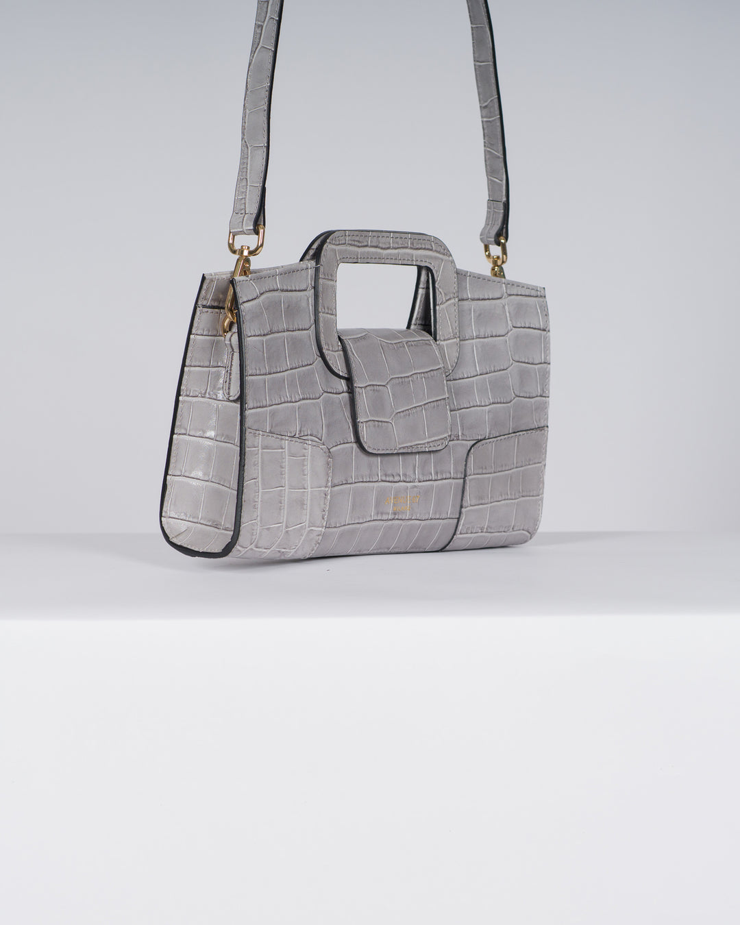 Borsa Square Grigia in Pelle 