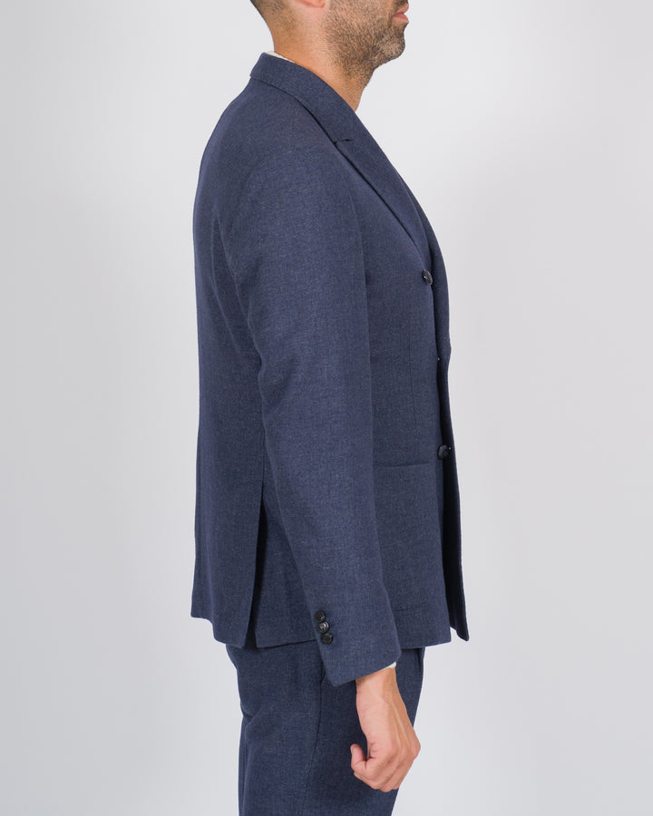 Giacca doppiopetto in lana blu 