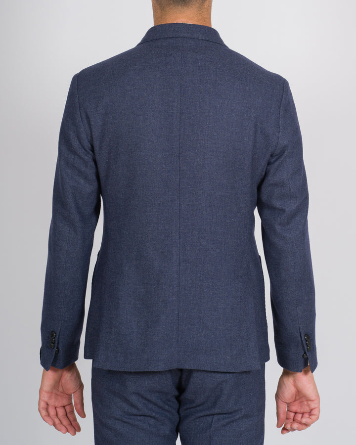 Giacca doppiopetto in lana blu 