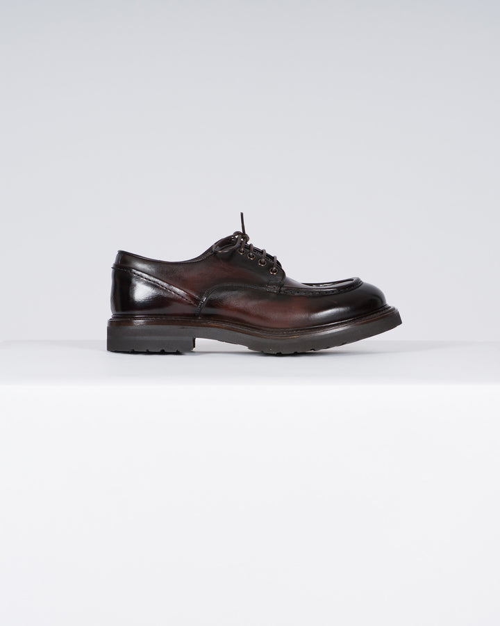 Derby in pelle spazzolata color moro 