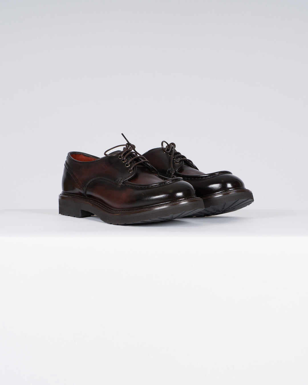 Derby in pelle spazzolata color moro 