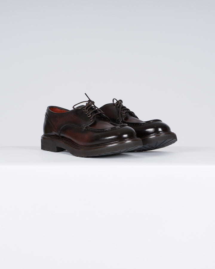 Derby in pelle spazzolata color moro 