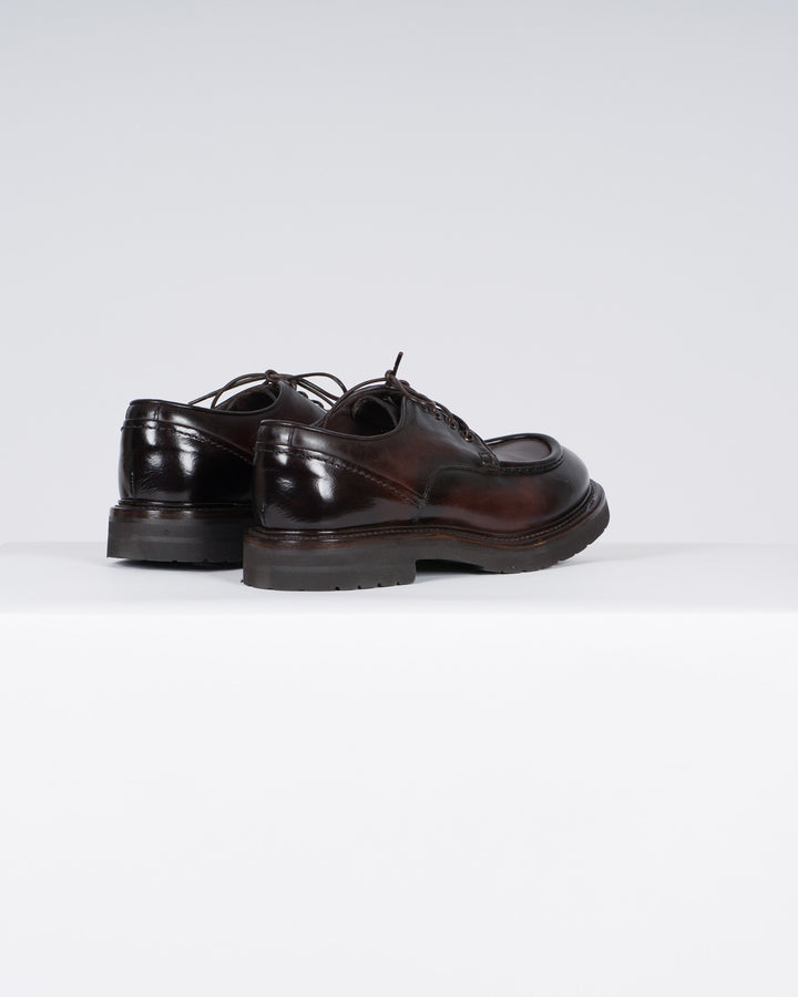 Derby in pelle spazzolata color moro 
