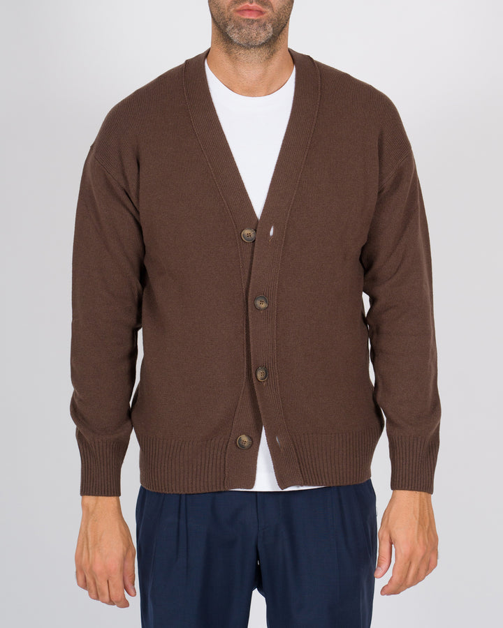 Cardigan con botton marrone 