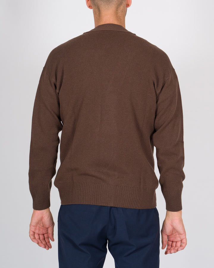 Cardigan con botton marrone 