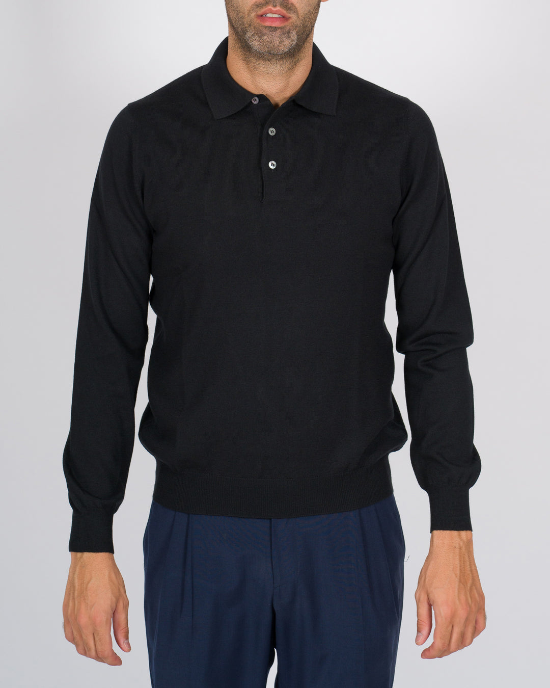 Polo tre bottoni nera 
