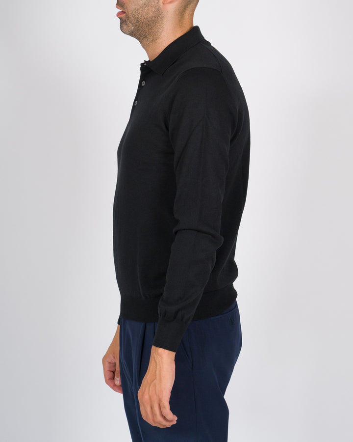 Polo tre bottoni nera 
