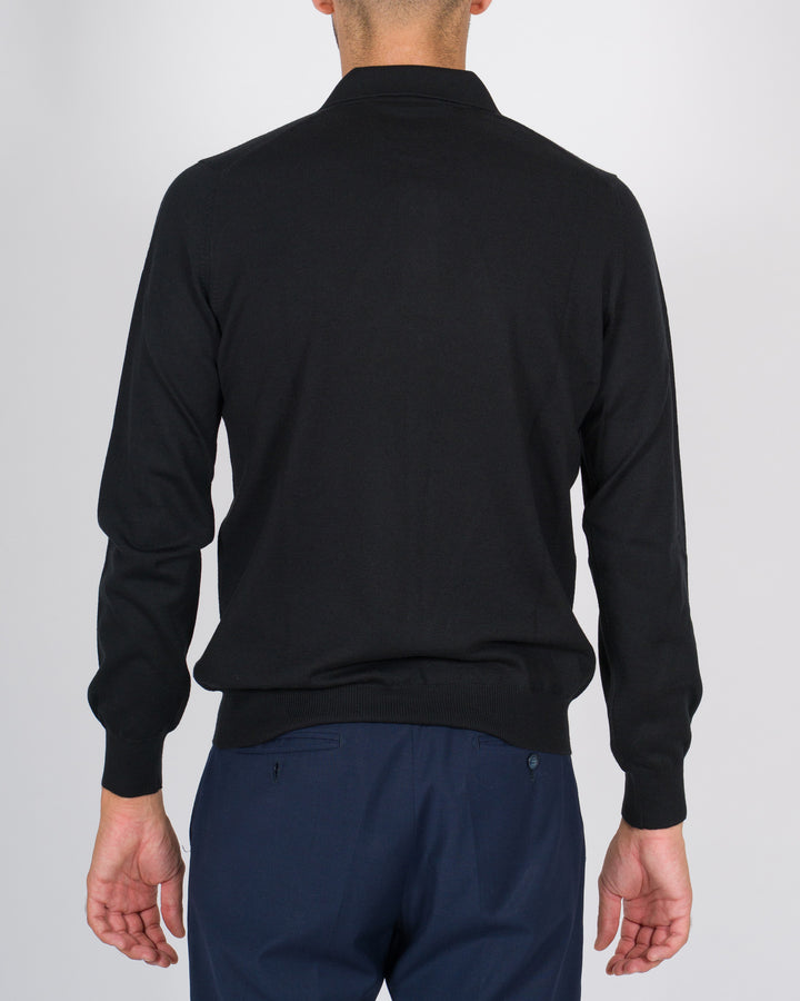 Polo tre bottoni nera 