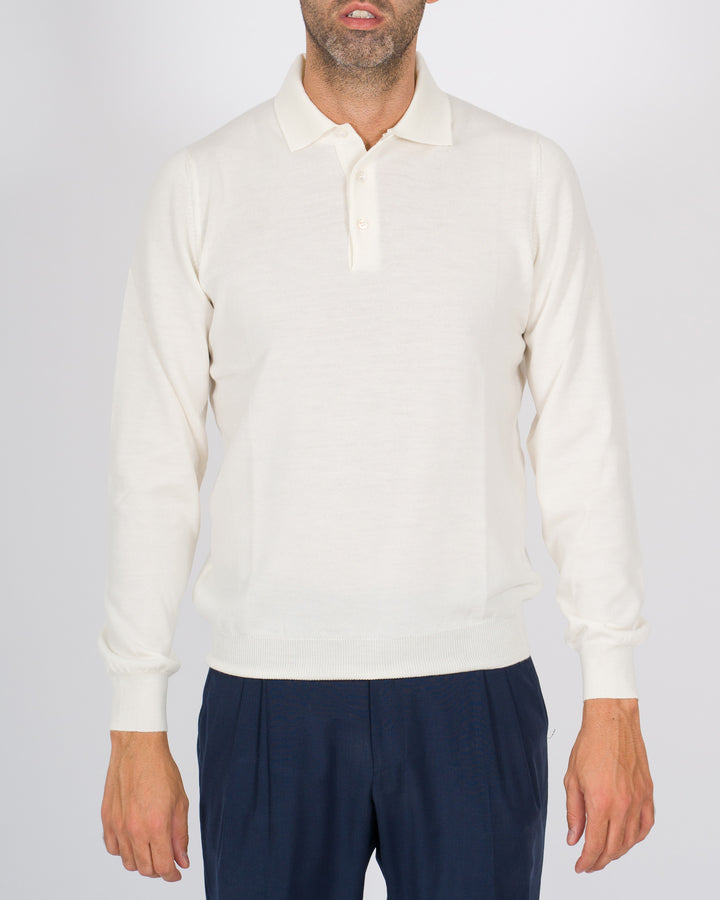 Polo tre bottoni panna 