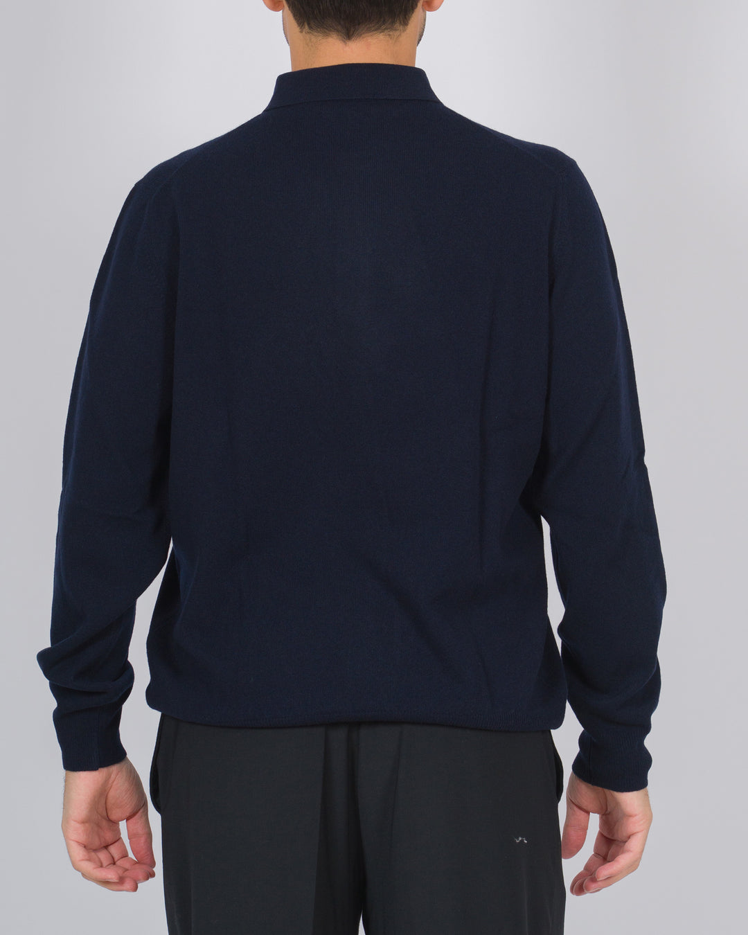 Polo tre bottoni cashmere blu 