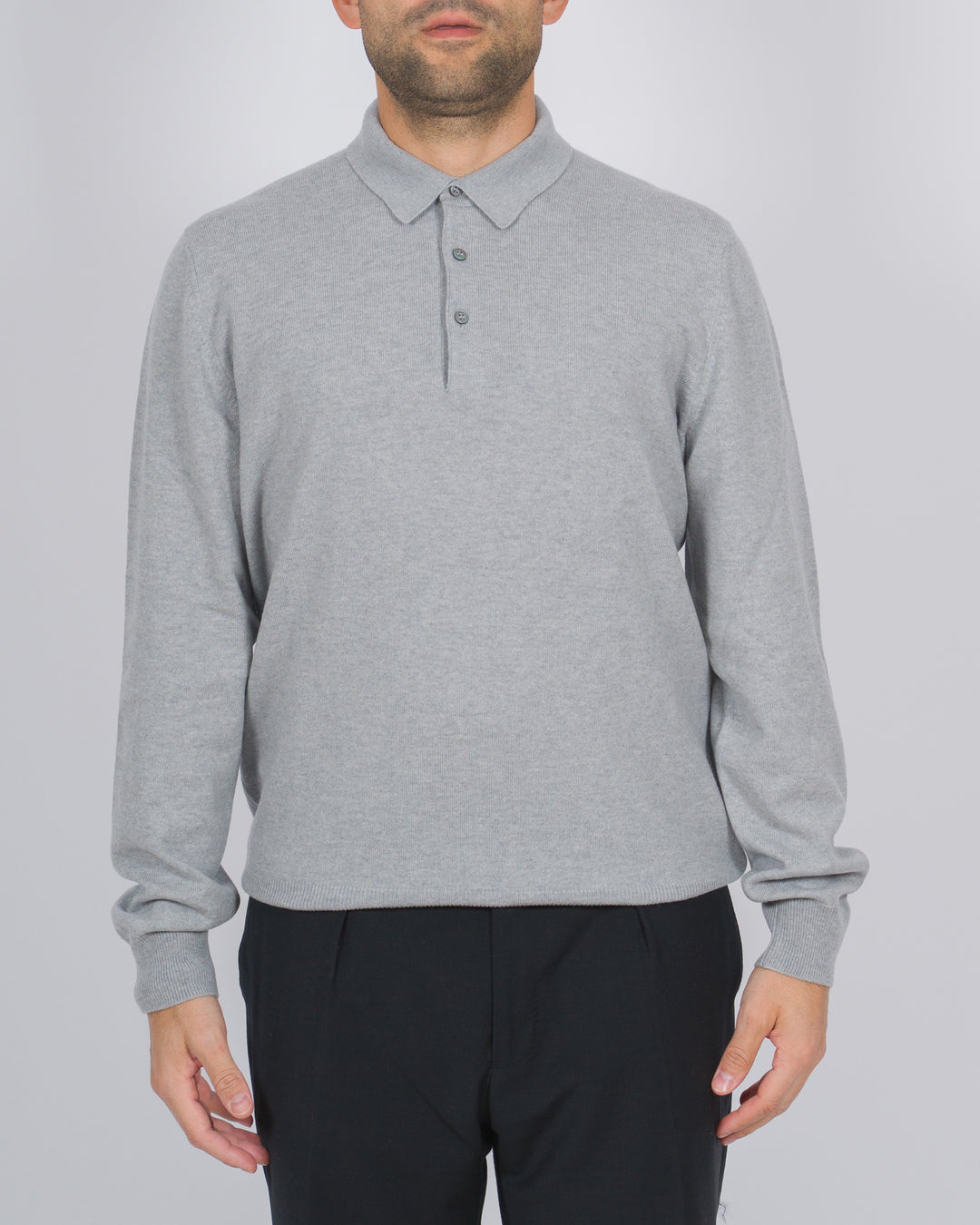 Polo tre bottoni cashmere grigio 