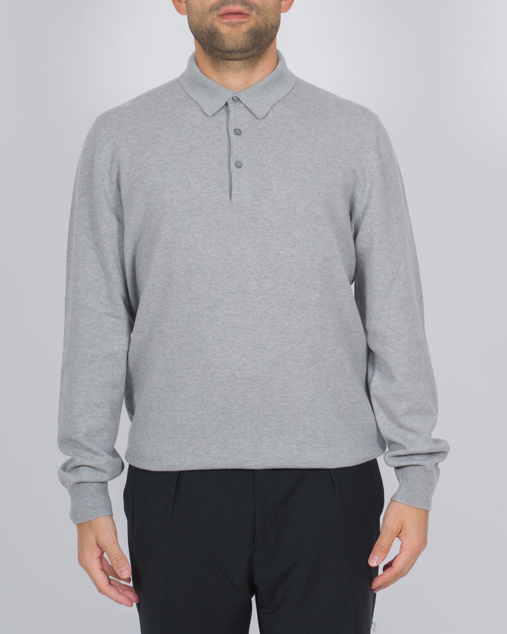 Polo tre bottoni cashmere grigio 