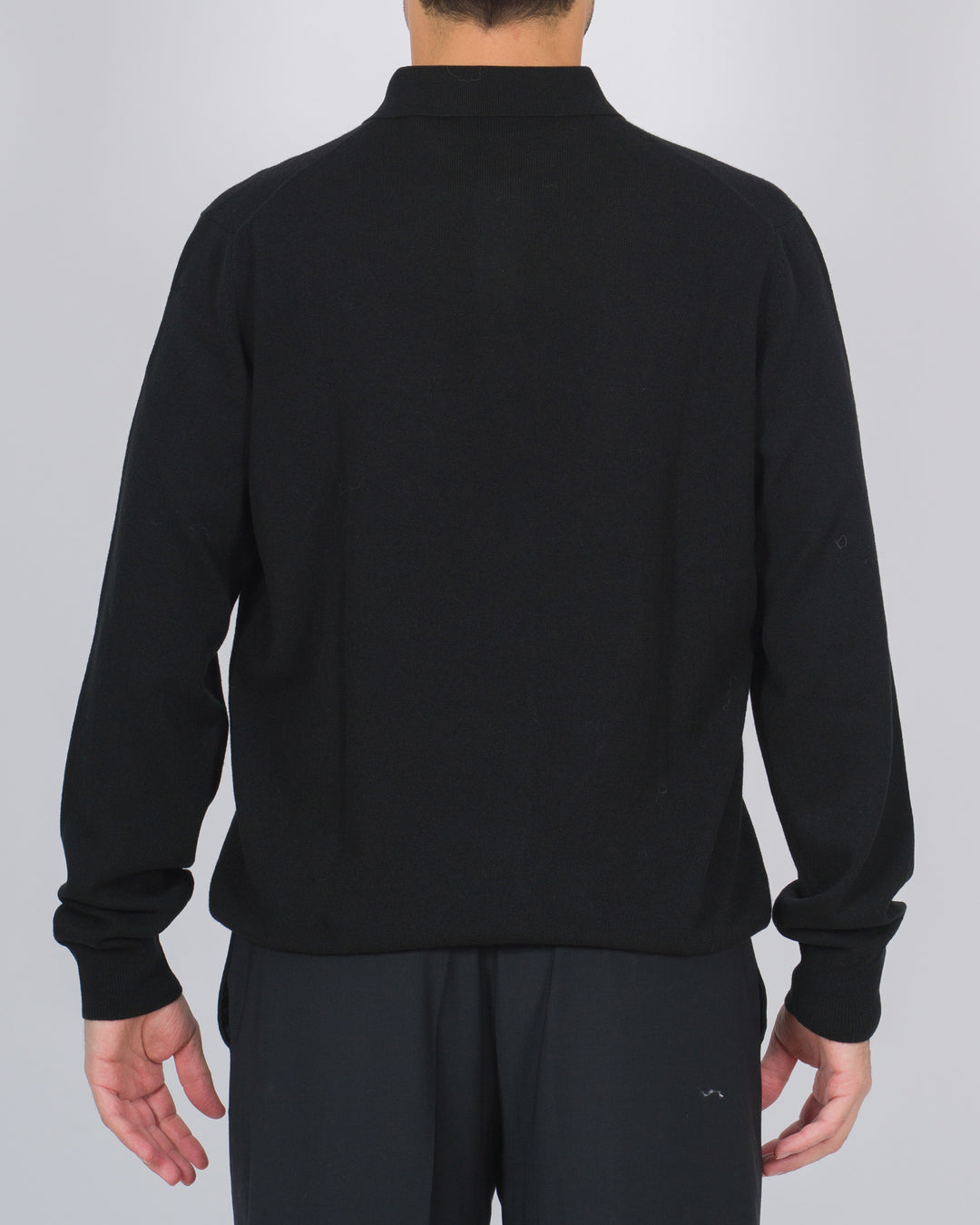 Polo tre bottoni cashmere nera 