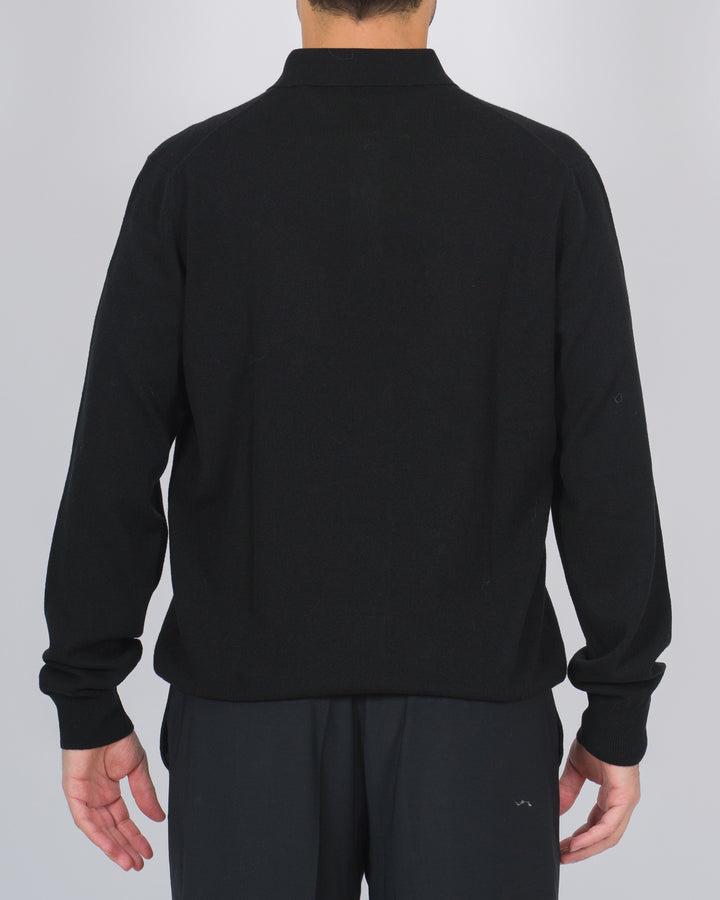 Polo tre bottoni cashmere nera 