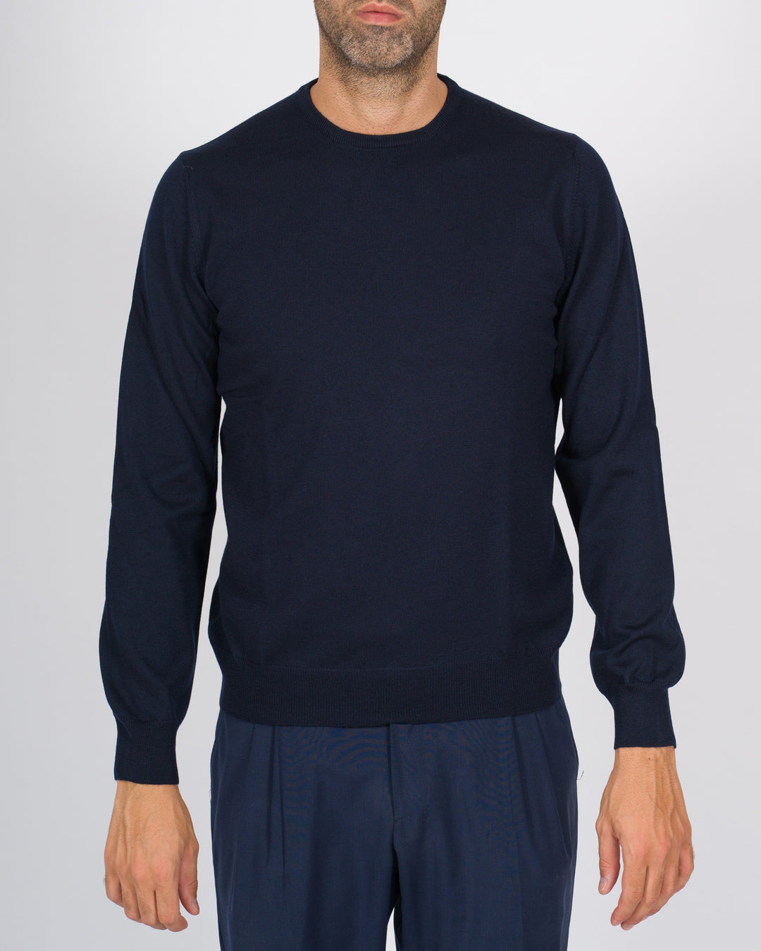 Maglioncino girocollo in lana blu 