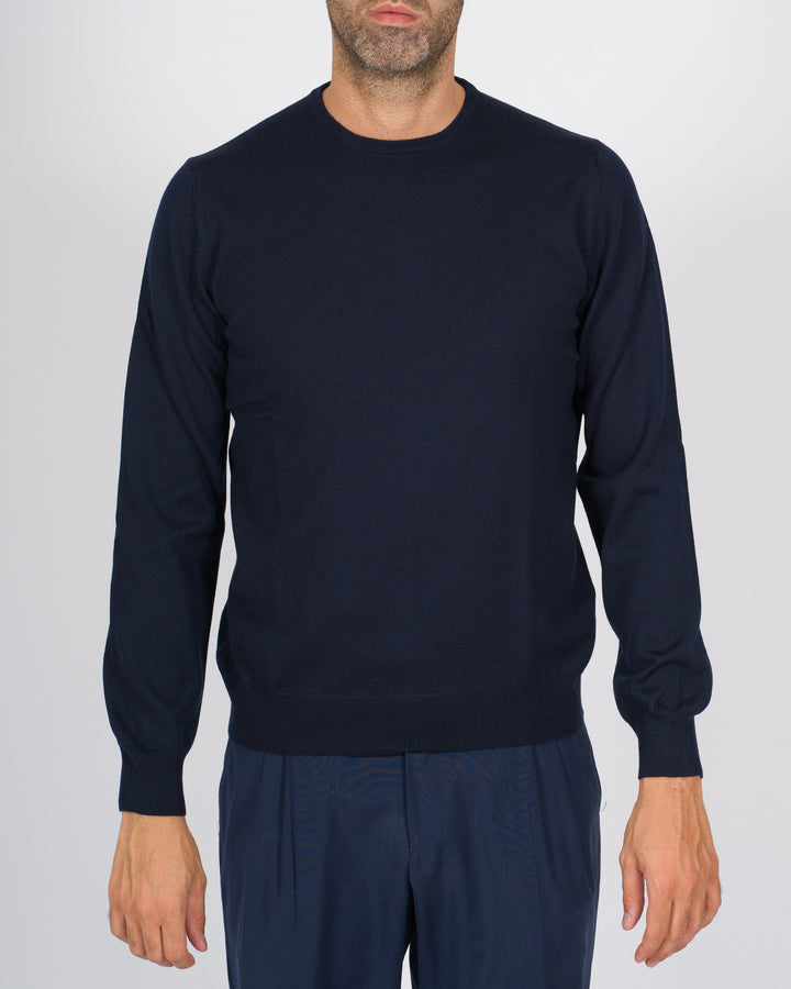 Maglioncino girocollo in lana blu 