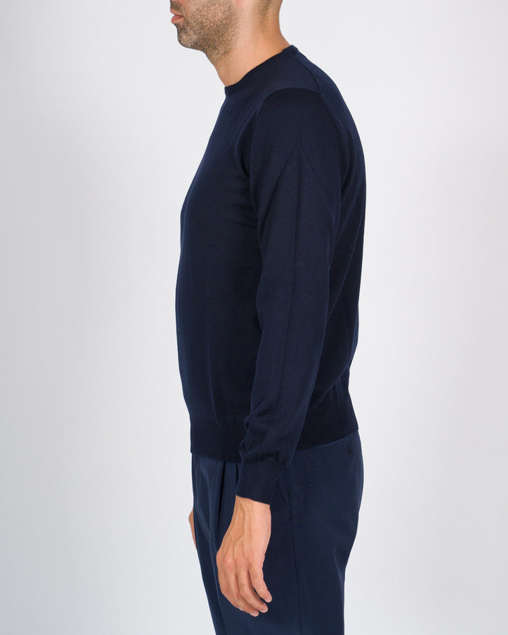 Maglioncino girocollo in lana blu 