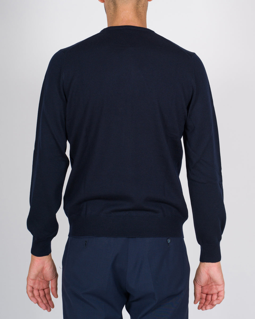 Maglioncino girocollo in lana blu 