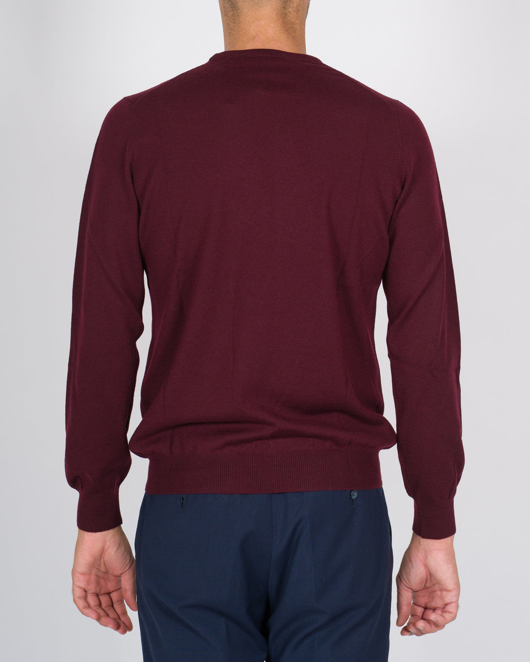 Maglioncino girocollo in lana bordeaux 