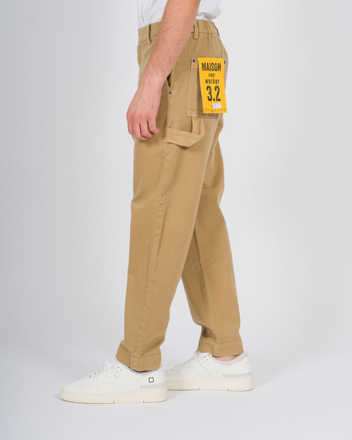 Pantalone worker con tasconi beige 