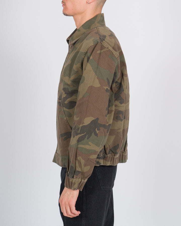 Giubbotto in tessuto militare con interno in eco pelliccia 