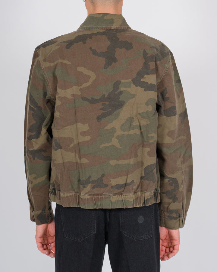 Giubbotto in tessuto militare con interno in eco pelliccia 