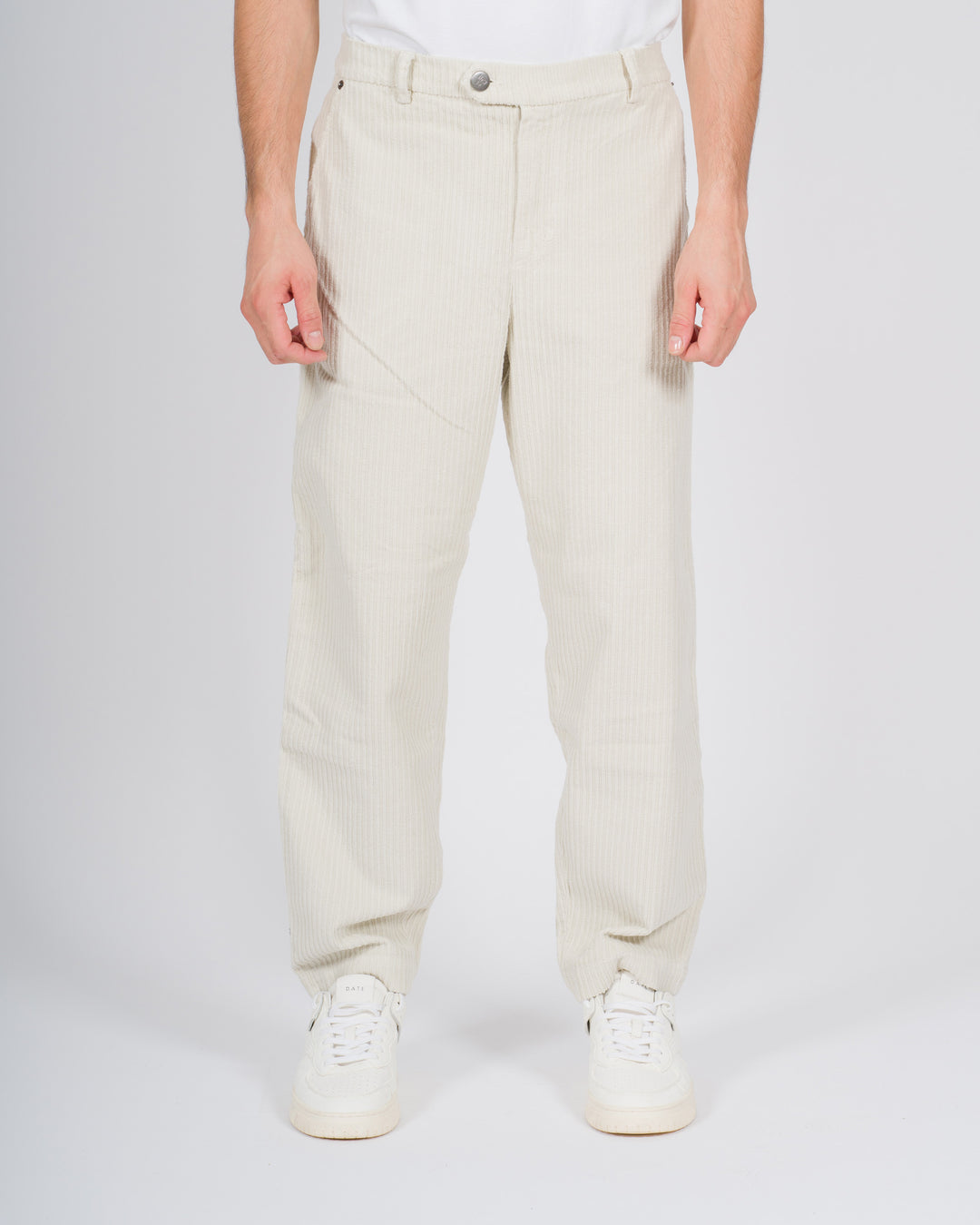 Pantaloni in velluto rocciatore panna 