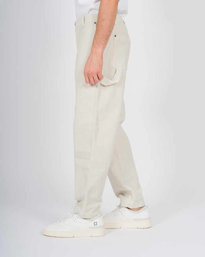 Pantaloni in velluto rocciatore panna 