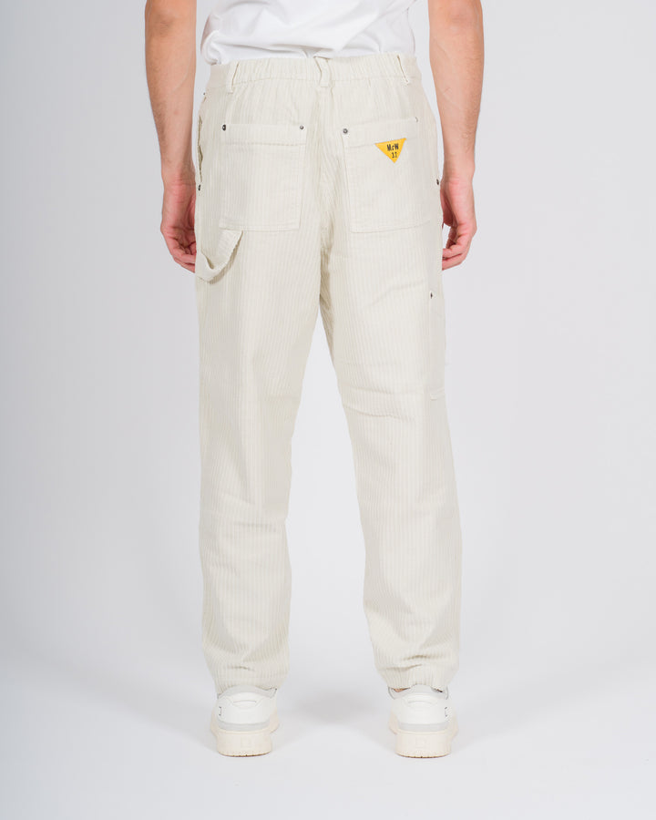 Pantaloni in velluto rocciatore panna 