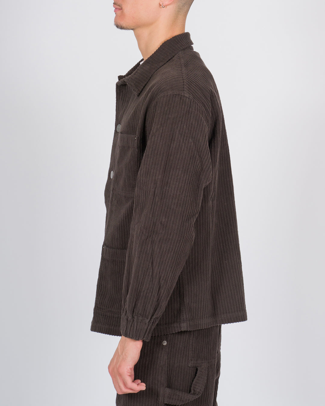 Over shirt in velluto rocciatore marrone 