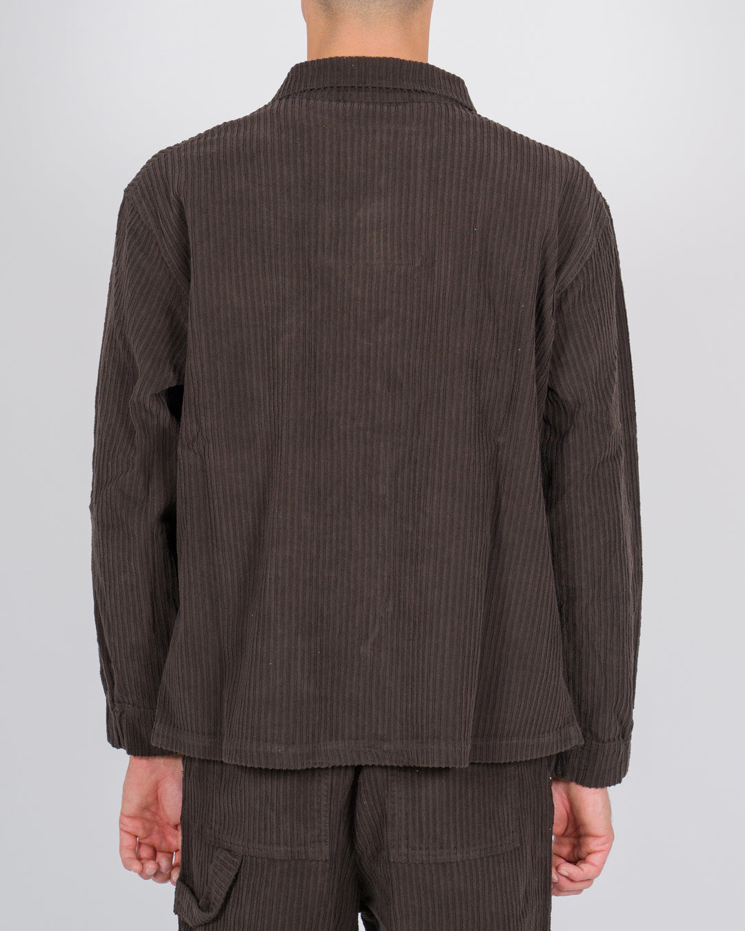 Over shirt in velluto rocciatore marrone 