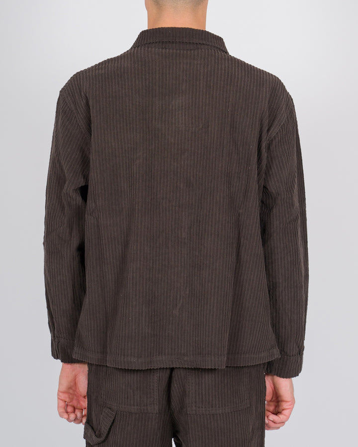 Over shirt in velluto rocciatore marrone 