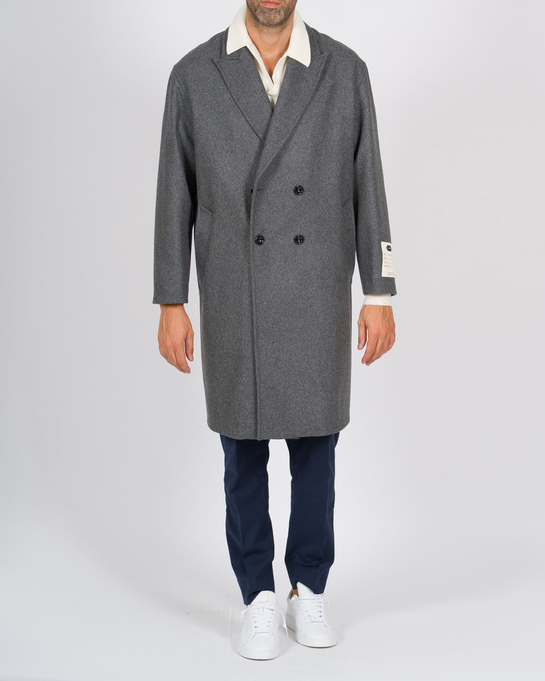 Cappotto over doppiopetto grigio 