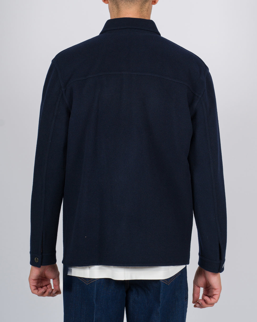 Overshirt con tasche a toppa blu 