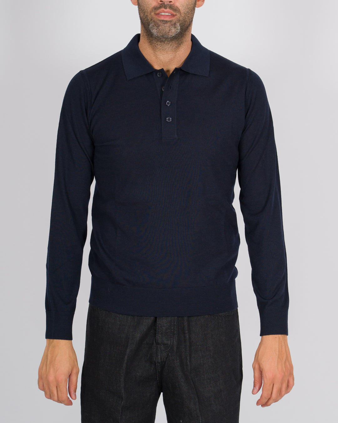 Polo finezza 16 quattro bottoni blu 