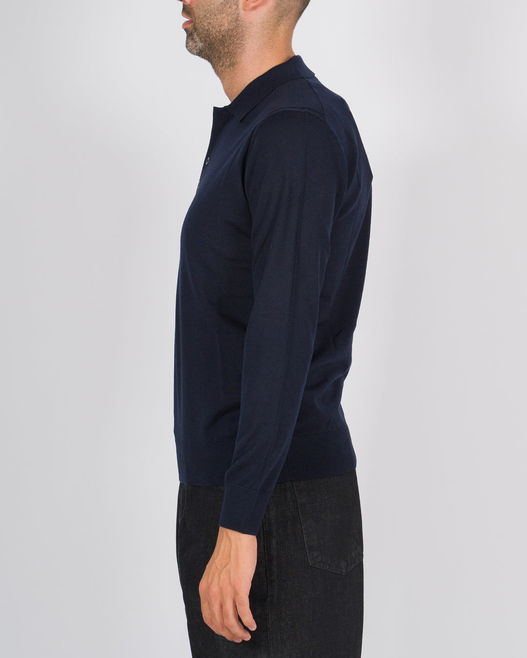 Polo finezza 16 quattro bottoni blu 